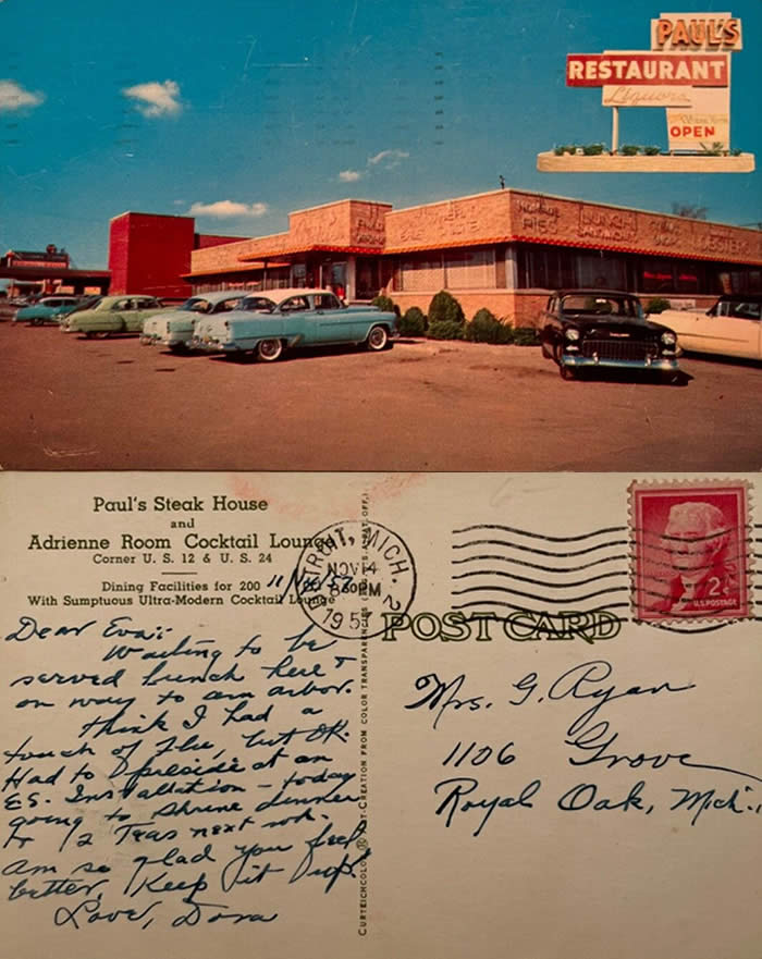 Pauls Steak House - Old Postcard View (newer photo)